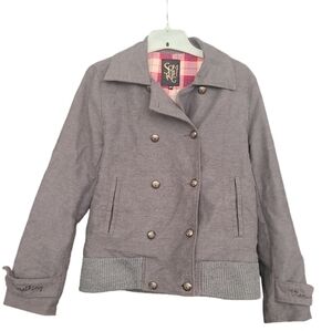 Womens Gray Something Coat Size Large